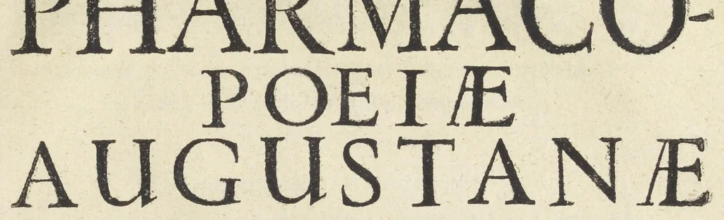 An illustration from Pharmacopoeiæ Augustanæ restitutæ ab ejus autore, Luca Schröckio, Luc. fil. medicinæ doctore, & in patriâ physico, suscepta defensio. Qua imprimis Dn. D. Friderici Hoffmanni argumentis, in clave pharmaceutica Schröderiana, contra prædictum dispensatorium, pro Zuelferi defensione, prolatis respondetur ; simulque cujusdam ficto nomine vocati Philonis Nasturtii postscriptum, & hanc respiciens Schmuziana antithesis excutitur., 1675, leaf 0