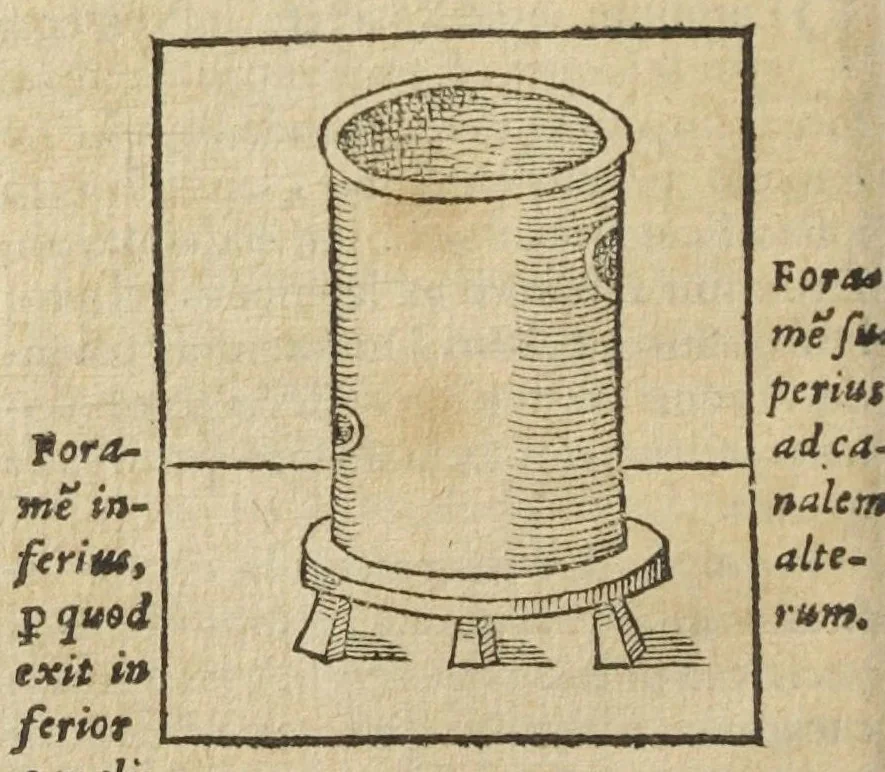 An illustration from Pax methodicorum, cum spagyricis. A Nob. Petro de Vege Sereniss. Ducis Sabaudiæ Medico. Cum epilepsiæ, podagræ, Hydrop. & Lepræ curatione. Accessit Conr. Gesneri Thesaurus Evonymi de remediis secretis nunc in lucem editus, diligentia Casp. Wolfii, Adjectis ingeniosis fornacum figuris. [Suivi de :] Conr. Gesneri Thesaurus Evonymi de remediis secretis. Nunc studio & diligentia Gaspari Vvelphij medici & physici singularis illustratus, & in lucem editus. Adiecimus in pharmacopolarum gratiam plurimas ingeniosas fornacum figuras, quo facilior haec materia & dilucidior habeatur., 1620, leaf 460