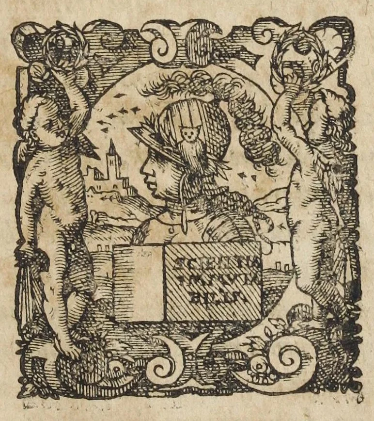 An illustration from Myrothecium spagyricum; sive Pharmacopoea chymica, occultis naturae arcanis, ex hermeticorum medicorum scriniis depromtis abunde illustrata. Item : Insignes curationes variorum morborum, qui medicamentis chymicis, jucundissimâ methodo curati fuêre. Cum Chirurgia spagyrica, in qua de morbis cutaneis omnibus, spagyricè & methodicè agitur, & curatio eorum cita, tuta, & jucunda tractatur. Auctore Petro Joanne Fabro, Castrinovidarensi, doctore medico, ac Philosopho Monspeliensi., 1632, leaf 303