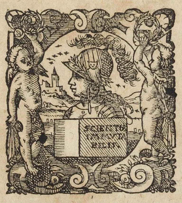 An illustration from Myrothecium spagyricum; sive Pharmacopoea chymica, occultis naturae arcanis, ex hermeticorum medicorum scriniis depromtis abunde illustrata. Item : Insignes curationes variorum morborum, qui medicamentis chymicis, jucundissimâ methodo curati fuêre. Cum Chirurgia spagyrica, in qua de morbis cutaneis omnibus, spagyricè & methodicè agitur, & curatio eorum cita, tuta, & jucunda tractatur. Auctore Petro Joanne Fabro, Castrinovidarensi, doctore medico, ac Philosopho Monspeliensi., 1632, leaf 403