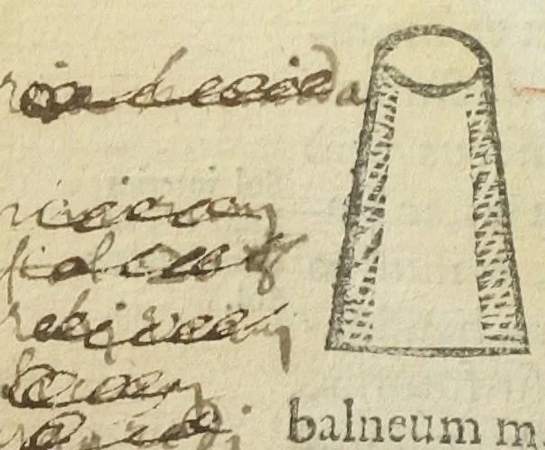 An illustration from Magistri Joannis Isaaci Hollandi, viri in philosophia, potissimùm verò in chymia celeberrimi, opera mineralia sive de lapide philosphico, omnia, duobus libris comprehensa. Nunquam antehac edita, ac nunc primùm ex optimis manu-scriptis Teutonicis exemplaribus fidelissimè in Latinum sermonem in latinum translata, à P. M. G., 1600, leaf 206