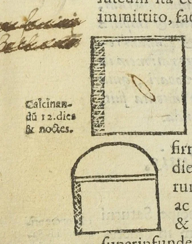 An illustration from Magistri Joannis Isaaci Hollandi, viri in philosophia, potissimùm verò in chymia celeberrimi, opera mineralia sive de lapide philosphico, omnia, duobus libris comprehensa. Nunquam antehac edita, ac nunc primùm ex optimis manu-scriptis Teutonicis exemplaribus fidelissimè in Latinum sermonem in latinum translata, à P. M. G., 1600, leaf 22