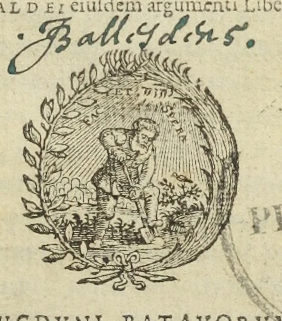 An illustration from Valerii Cordi Dispensatorium, sive pharmacorum conficiendorum ratio; cum Petri Coudenbergii, & Matthiæ Lobelii scholiis emendationibus, & auctariis. Accessit hac editione, præter Guilielmi Rondeletii de Theriaca tractatum, emendatiorem; & formulas selectiorum pharmacorum, quorum post Val. Cordum usus passim receptus est, auctiores ; alius Fr. Dissaldei ejusdem argumenti libellus., 1627, leaf 9