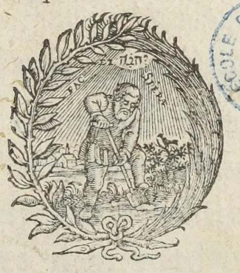 An illustration from Joannis Du Boys pharmacopoei Parisiensis Methodus miscendi & conficiendi medicamenta diligenter recognita, & à multis, quibus antea scatebat mendis, repurgata. Novae huic editioni accessit Hispalensium pharmacopoliorum recognitio, auctore D. Simone è Tovar Hispalensi medico., 1640, leaf 5
