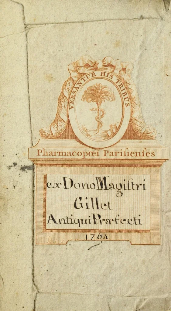 An illustration from Bibliotheca chimica. Seu catalogus librorum philosophicorum hermeticorum. In quo quatuor millia circiter, authorum chimicorum, vel de transmutatione metallorum, re minerali, & arcanis, tam manuscriptorum, quam in lucem editorum, cum eorum editionibus, usque ad annum 1653. continentur. Cum ejusdem bibliothecæ appendice, & corollario authore Petro Borellio Castrensi, Medico Doctore,, 1654, leaf 2