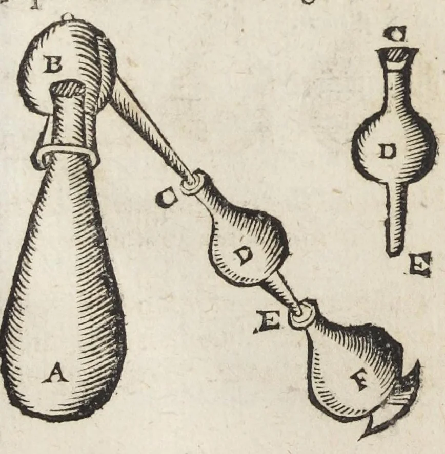 An illustration from Miracula chymica et mysteria medica. Libris quinque enucleata, quorum summam pagina versa exhibet. Studio et opera Philippi Mulleri Froburg. Brisgoi, philosoph. & med. D., 1651, leaf 111