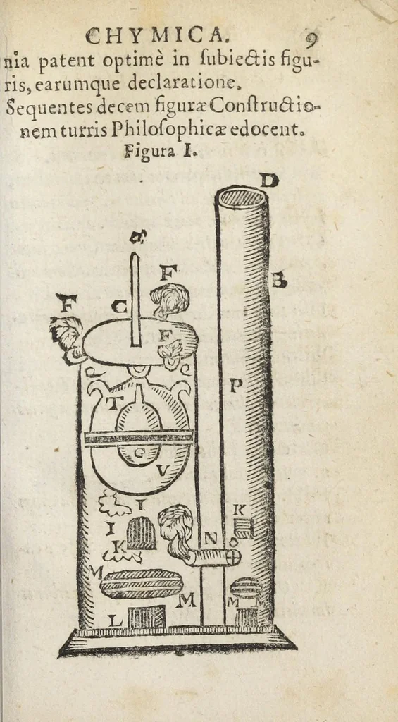 An illustration from Miracula chymica et mysteria medica. Libris quinque enucleata, quorum summam pagina versa exhibet. Studio et opera Philippi Mulleri Froburg. Brisgoi, philosoph. & med. D., 1651, leaf 37