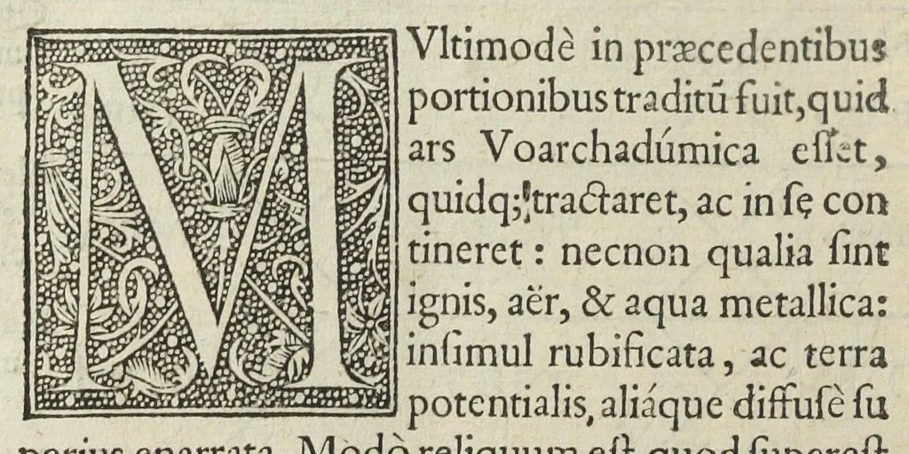 An illustration from Ars et theoria transmutationis metallicæ cum Voarchadúmia, proportionibus, numeris, & iconibus rei accommodis illustrata. Joanne Augustino Pantheo Veneto authore., 1550, leaf 179