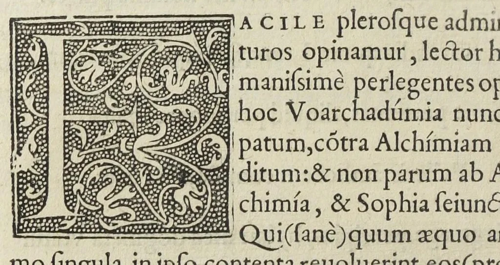 An illustration from Ars et theoria transmutationis metallicæ cum Voarchadúmia, proportionibus, numeris, & iconibus rei accommodis illustrata. Joanne Augustino Pantheo Veneto authore., 1550, leaf 81