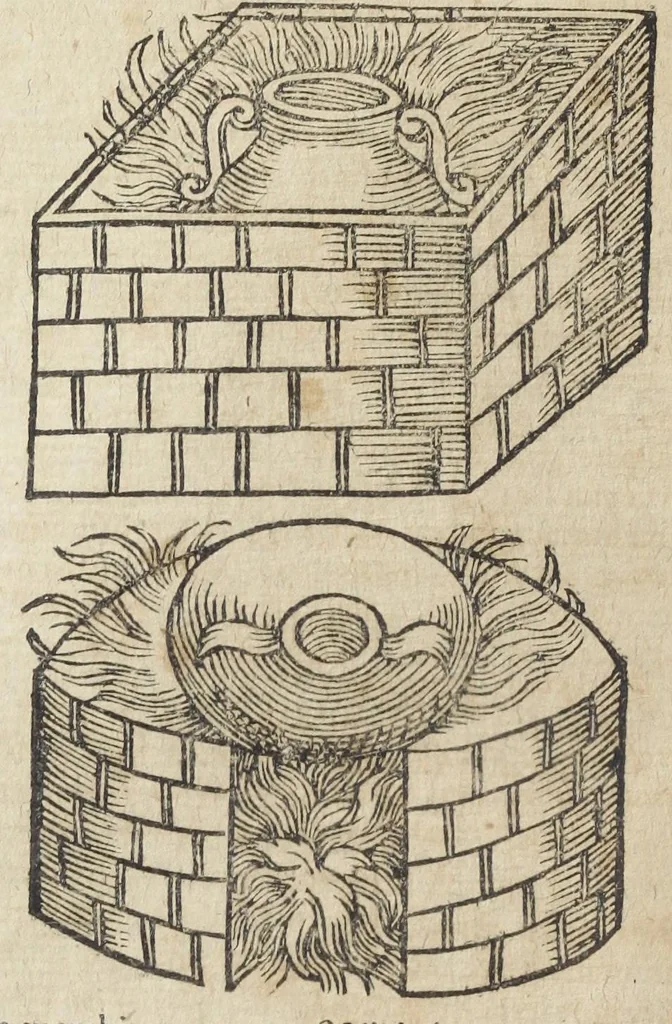 An illustration from Theatrum chemicum, præcipuos selectorum auctorum tractatus de chemiæ et lapidis philosophici antiquitate, veritate, jure, præstantia, & operationibus, continens : in gratiam veræ chemiæ, & medicinæ chemicæ studiosorum (ut qui uberrimam inde optimorum remediorum messem facere potuerunt) congestum, & in sex partes seu volumina digestum ; singulis voluminibus, suo auctorum et librorum catalogo primis pagellis : rerum verò & verborum indice postremis annexo. Volumen primum., 1659, leaf 226