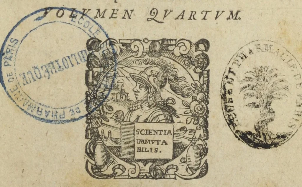 An illustration from Theatrum chemicum, præcipuos selectorum auctorum tractatus de chemiæ et lapidis philosophici antiquitate, veritate, jure, præstantia, & operationibus continens : in gratiam veræ chemiae, et medicinæ chemicæ studiosorum (ut qui uberrimam inde optimorum remediorum messem facere potuerunt) congestum, & in tres partes seu volumina digestum ; singulis voluminibus, suo auctorum et librorum catalogo primis pagellis : rerum verò & verborum indice postremis annexo. Volumen quartum, 1613, leaf 5