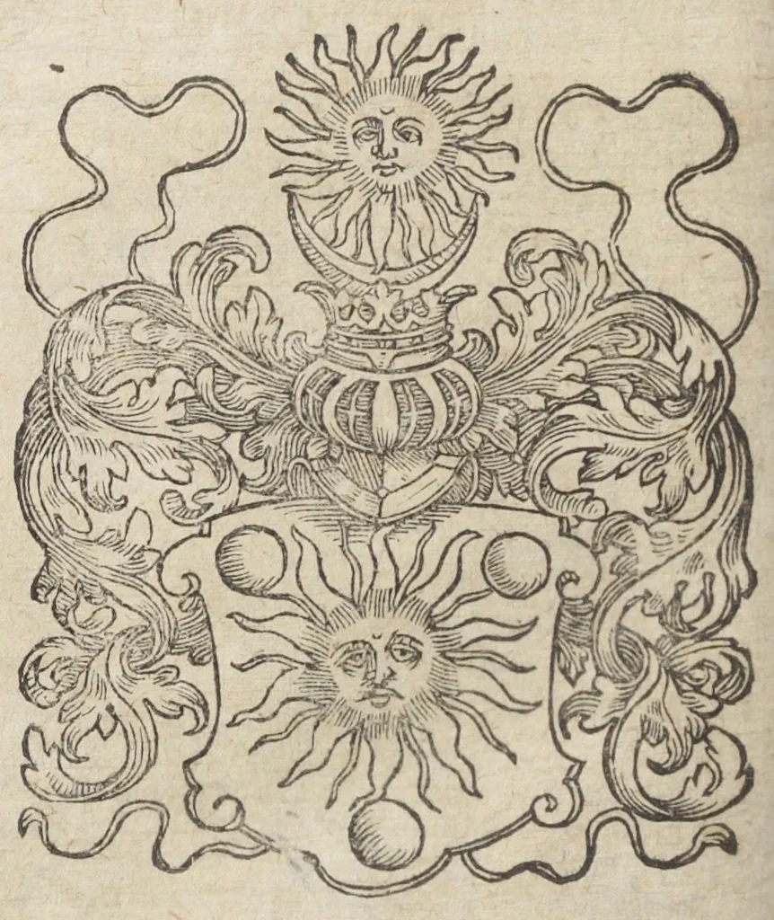 An illustration from Theatrum chemicum, præcipuos selectorum auctorum tractatus de chemiæ et lapidis philosophici antiquitate, veritate, jure, præstantia, & operationibus continens : in gratiam veræ chemiae, et medicinæ chemicæ studiosorum (ut qui uberrimam inde optimorum remediorum messem facere potuerunt) congestum, & in tres partes seu volumina digestum ; singulis voluminibus, suo auctorum et librorum catalogo primis pagellis : rerum verò & verborum indice postremis annexo. Volumen quartum, 1613, leaf 594