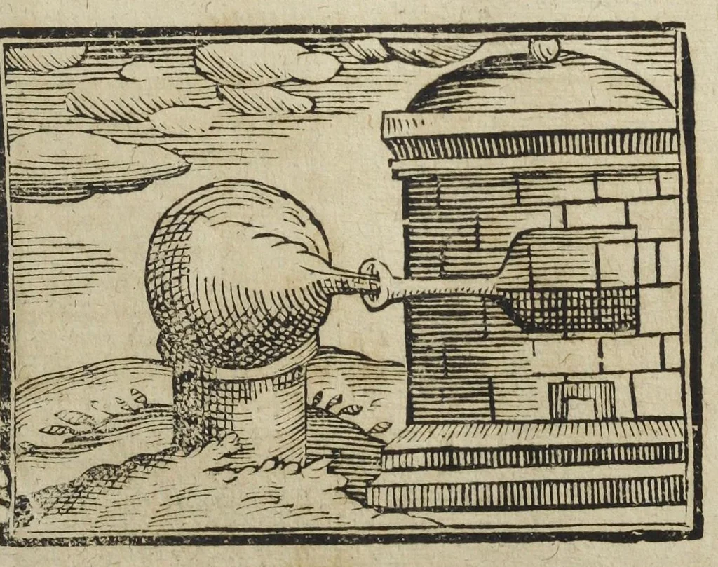 An illustration from Theatri chemici volumen sextum, theologies, medicis, et tam vulgaribus quam hermeticæ, chemiæ studiosis utilissimum, praecipuos selectorum auctorum huius seculi tractatus de chemia & lapidis philosophici antiquitate, veritate jure præstantia & operationibus continens, ex Germanica & Gallica lingua in latinam translatum per Johannem Jacobum Heilmannum bipontino-palatinum M.D., 1661, leaf 431