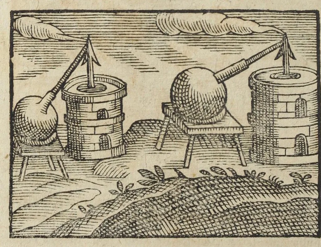 An illustration from Theatri chemici volumen sextum, theologies, medicis, et tam vulgaribus quam hermeticæ, chemiæ studiosis utilissimum, praecipuos selectorum auctorum huius seculi tractatus de chemia & lapidis philosophici antiquitate, veritate jure præstantia & operationibus continens, ex Germanica & Gallica lingua in latinam translatum per Johannem Jacobum Heilmannum bipontino-palatinum M.D., 1661, leaf 432