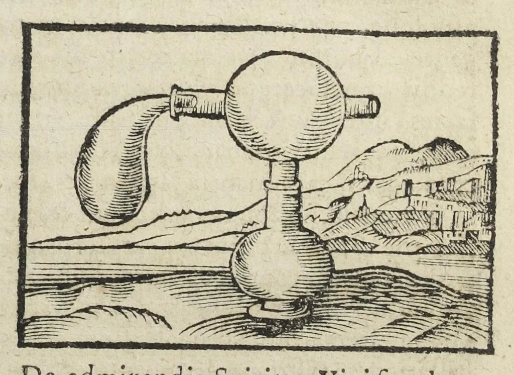 An illustration from Angeli Salæ Vicentini chymiatri candidissimi et archiatri megapolitani. Opera medico-chymica quæ extant omnia. Frustulatim hactenus diversisque linguis excusa, nunc in unum collecta latinoque idiomate edita. Editio postrema auctior & emendatior, In qua præter correctionem crassissimorum errorum plusquam mille locis commissorum in nouissima editione Francofurtensi, integra capita sparsim Gallicè aut Germanicè expressa, latinitate donata reperies. Huic ultimæ editioni accessit tractatus peculiaris Angeli Salæ de Erroribus pseudochymicorum et galenistarum, multùm desideratus, & nunquam nisi seorsim editus. Addito indice rerum & verborum locupletissimo., 1650, leaf 567