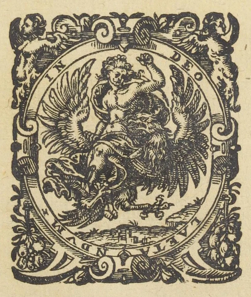 An illustration from D.O.M.A. E rerum natura, experimentia, et autorum praestantium fide studio & labore Andreae Libavii M.D.P. ..., 1597, leaf 0