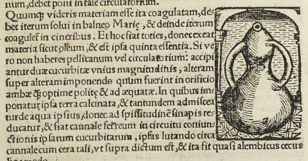 An illustration from Coelum philosophorum seu De secretis naturæ. Liber. Philippo Ulstadio patricio Nirenbergensi. Authore., 1525, leaf 75