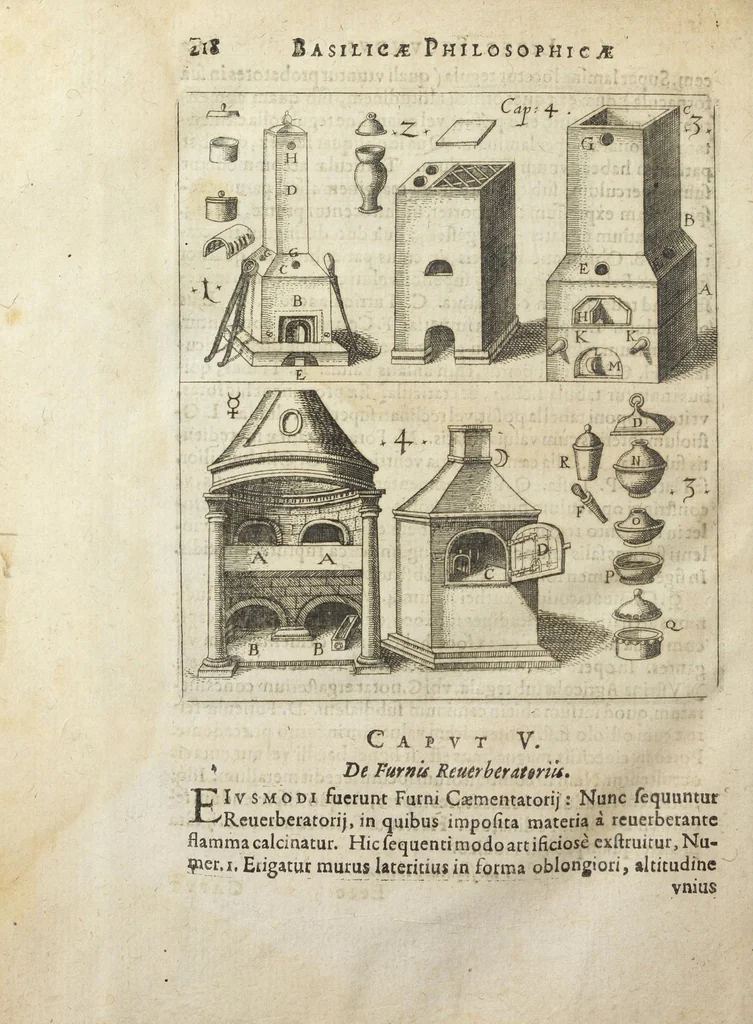 An illustration from Joannis Danielis Mylii, medicinæ candidati Operis medico-chymici pars altera. Qua continentur tres libri posteriores basilicæ chymicæ, ut & basilica philosophica, perfecta, in libros tres distributa, & figuris æneis illustrata., 1620, leaf 1362