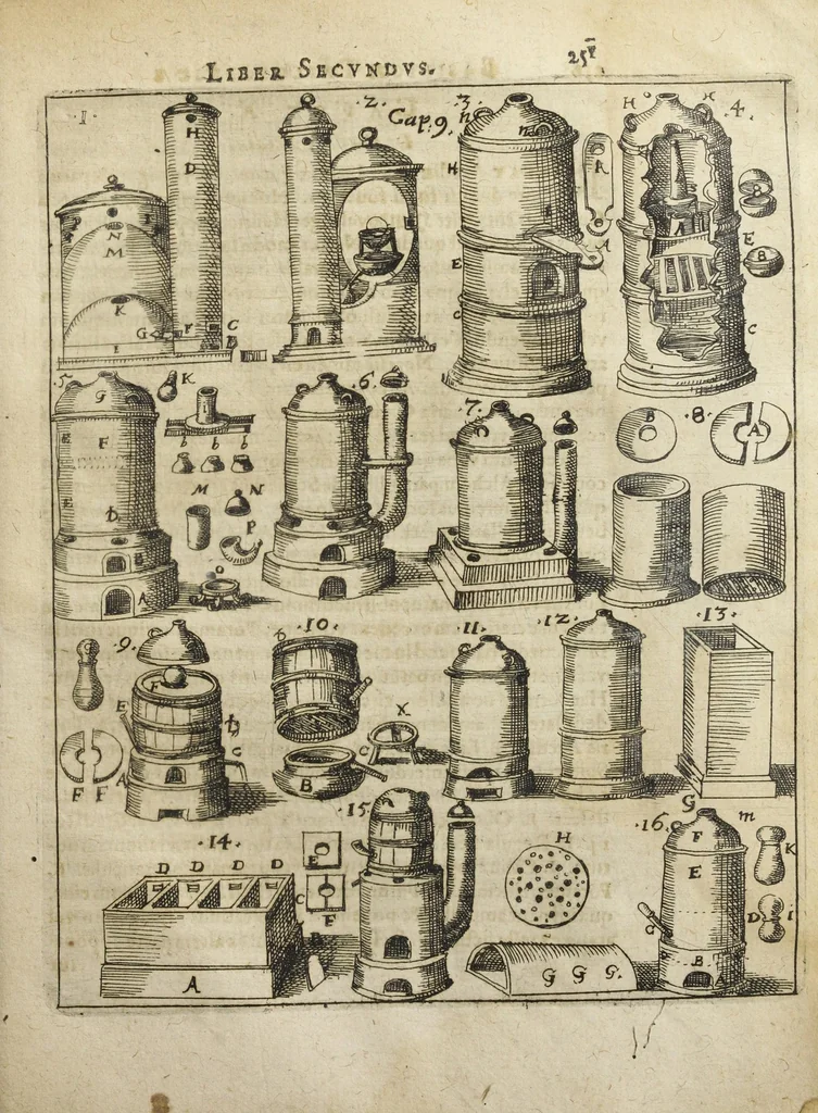 An illustration from Joannis Danielis Mylii, medicinæ candidati Operis medico-chymici pars altera. Qua continentur tres libri posteriores basilicæ chymicæ, ut & basilica philosophica, perfecta, in libros tres distributa, & figuris æneis illustrata., 1620, leaf 1395