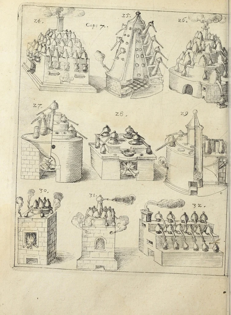 An illustration from Joannis Danielis Mylii, medicinæ candidati Operis medico-chymici pars altera. Qua continentur tres libri posteriores basilicæ chymicæ, ut & basilica philosophica, perfecta, in libros tres distributa, & figuris æneis illustrata., 1620, leaf 1426