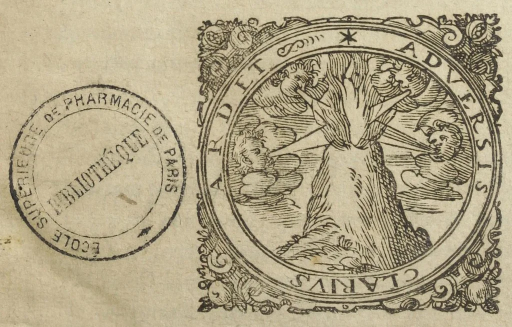 An illustration from Joannis Danielis Mylii, medicinæ candidati Operis medico-chymici pars altera. Qua continentur tres libri posteriores basilicæ chymicæ, ut & basilica philosophica, perfecta, in libros tres distributa, & figuris æneis illustrata., 1620, leaf 5