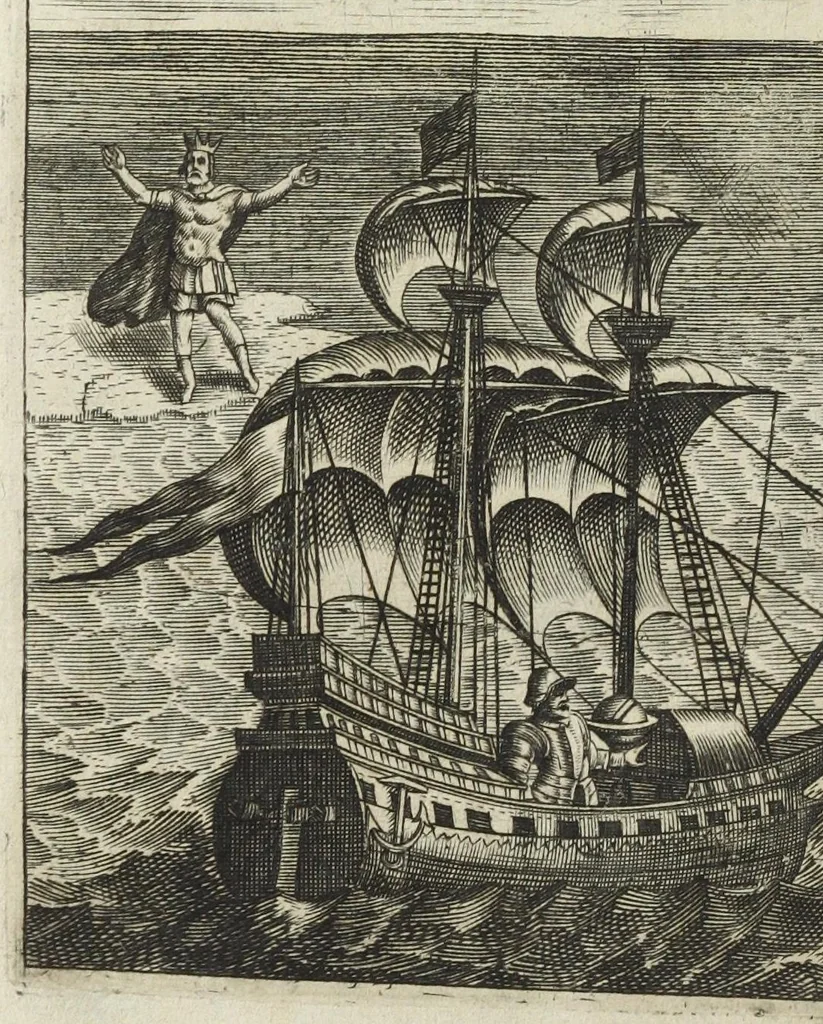 An illustration from Michaelis Majeri viatorium, hoc est, de montibus planetarum septem seu metallorum; tractatus tam utilis, quàm perspicuus, quo, ut indice mercuriali in triviis, vel Adriadnêo filo in labyrintho, seu Cynosurâ in oceano chymicorum errorum immenso, quilibet rationalis, veritatis amans, ad illum, qui in montibus sese abdidit de rubea-petra Alexicacum, omnibus medicis desideratum, investigandum, uti poterit, 1651, leaf 182