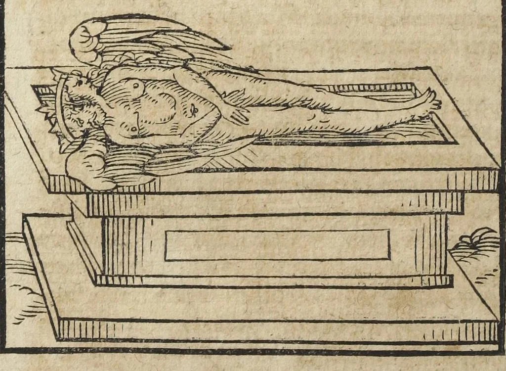 An illustration from Artis auriferae, quam chemiam vocant, volumen secundum. Quod continet Morieni Romani scripta de Re Metallica, atque de occulta summaque antiquorum medicina, cum alijs authoribus, quos versa pagina indicat., 1593, leaf 342