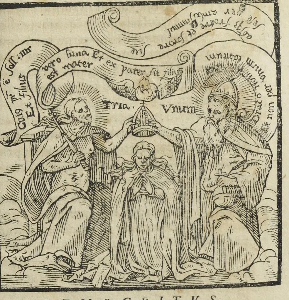 An illustration from Artis auriferae, quam chemiam vocant, volumen secundum. Quod continet Morieni Romani scripta de Re Metallica, atque de occulta summaque antiquorum medicina, cum alijs authoribus, quos versa pagina indicat., 1593, leaf 393