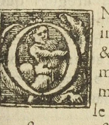 An illustration from Discours et demonstration des ingrediens de la confection d'alkermes reformee, faicte publiquement en presence de Messieurs de la justice & professeurs en l'Université de medecine, par Laurens Catelan, Me. apothycaire en la ville de Montpellier, contre les discours faicts par le s[ieu]r. Jaques Fontaine premier medecin d'Aix en Provence., 1614, leaf 23