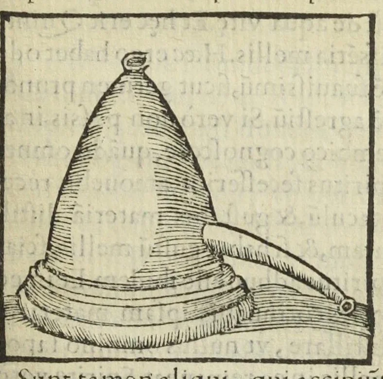An illustration from Cœlum philosophorum, seu liber de secretis naturæ, per Philippum Ulstadium ex variis autoribus accuratè selectus, variísque figuris illustratus. Nunc recèns adjecimus Joan. Anto. Campesii Directorium summæ summarum medicinæ., 1557, leaf 129