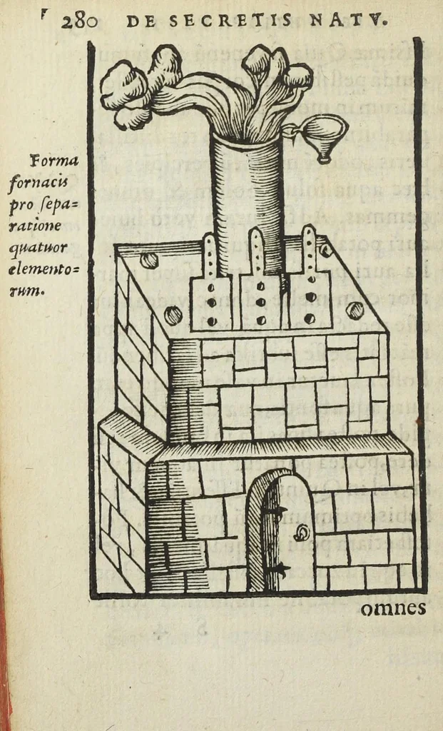 An illustration from Cœlum philosophorum, seu liber de secretis naturæ, per Philippum Ulstadium ex variis autoribus accuratè selectus, variísque figuris illustratus. Nunc recèns adjecimus Joan. Anto. Campesii Directorium summæ summarum medicinæ., 1557, leaf 282