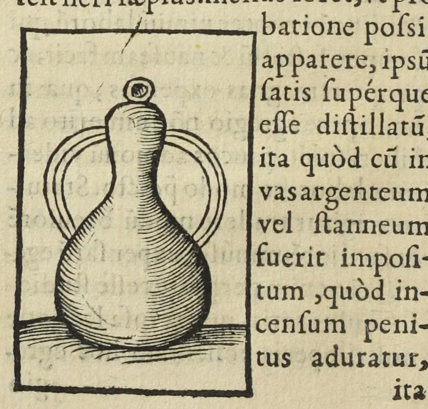 An illustration from Cœlum philosophorum, seu liber de secretis naturæ, per Philippum Ulstadium ex variis autoribus accuratè selectus, variísque figuris illustratus. Nunc recèns adjecimus Joan. Anto. Campesii Directorium summæ summarum medicinæ., 1557, leaf 62