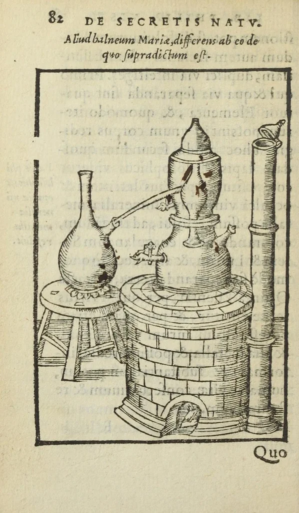 An illustration from Cœlum philosophorum, seu liber de secretis naturæ, per Philippum Ulstadium ex variis autoribus accuratè selectus, variísque figuris illustratus. Nunc recèns adjecimus Joan. Anto. Campesii Directorium summæ summarum medicinæ., 1557, leaf 84