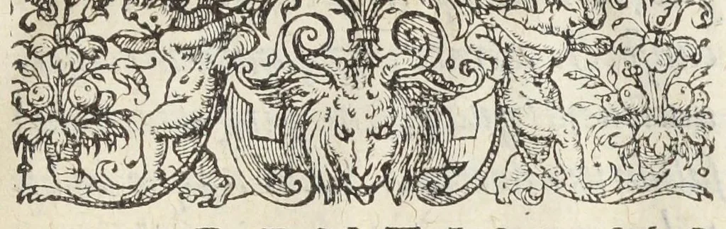 An illustration from Dioclis Carystii medici, ab Hippocrate famâ & ætate secundi, aurea ad Antigonum regem epistola, de morborum præsagiis, & eorumdem exte[m]poraneis remediis. Ad hæc, Arnaldi a Villa-Nova medici præstantissimi Consilium ad regem Aragonum, de salubri hortensium usu. Antonii Mizaldi Monluciani, medici, cura & diligentia., 1572, leaf 2