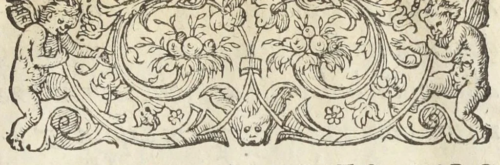 An illustration from Artificiosa methodus comparandorum hortensium fructuum, olerum, radicum, uvarum, vinorum, carnium & jusculorum quæ corpus clementer purgent, & variis morbis, absque ulla noxa & nausea, blande succurrant. Autore Ant. Mizaldo Monluciensi, medico., 1575, leaf 2