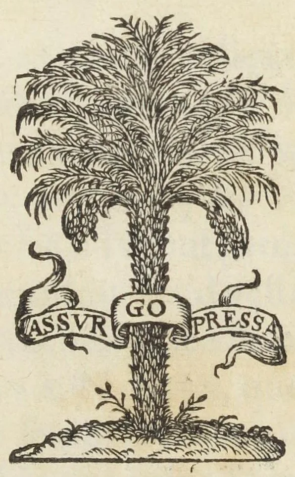 An illustration from Joannis Meursii filii Arboretum sacrum, sive De arborum, fruticum, & herbarum, consecratione, proprietate, usu ac qualitate. Libri III, 1642, leaf 5