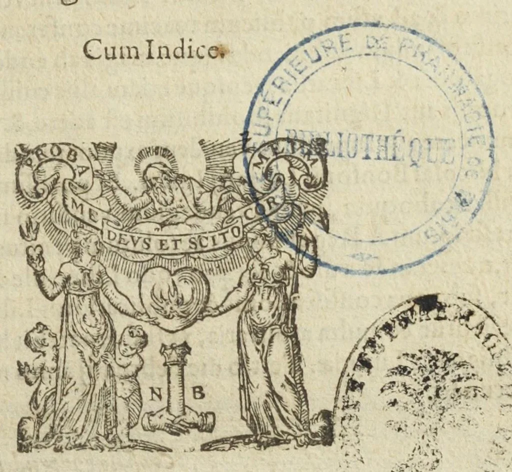 An illustration from Dispensarium Nicolai Praepositi ad aromatarios infinitis penè mendis diligentissimè repurgatum. Cui accedit Platearius vulgo circa instans nuncupatus de simplici medicina eadem diligentia correctus. Cum indice., 1582, leaf 7