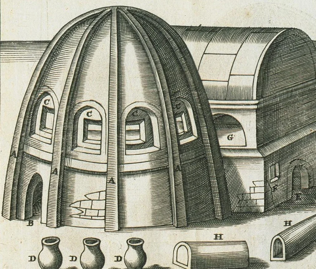 An illustration from Antoni Neri Florentini, De arte vitraria libri septem, & in eosdem Christoph. Merretti med.D. & Societ. Regiæ Socii. Observationes & notæ. In quibus omne gemmarum artificialium, encaustorum & laccarum artificium explicatur., 1668, leaf 467