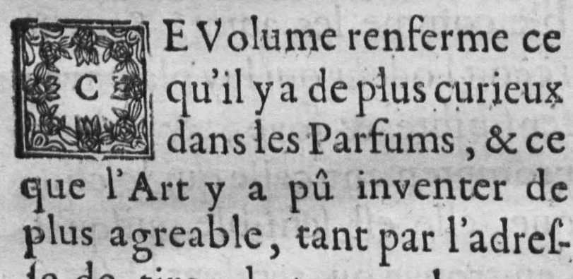 An illustration from Le parfumeur royal, ou, L'art de parfumer avec les fleurs & composer toutes sortes de parfums, tant pour l'odeur que pour le goût, 1699, leaf 19