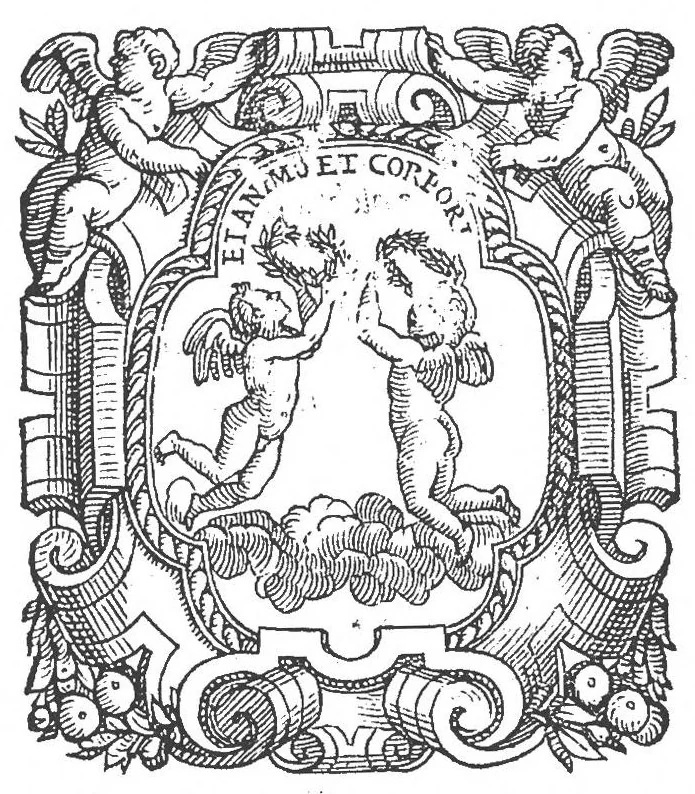 An illustration from Notandissimi secreti de l'arte profumatoria... come si ricerca cosi ne la citta di Napoli del Reame, come in Roma, e quivi in la citta di Vinegia nuovamente impressi, 1555, leaf 0