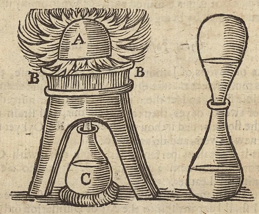 An illustration from The art of distillation : or, a treatise of the choicest spagyrical preparations, experiments, and curiosities, performed by way of distillation, 1664, leaf 65