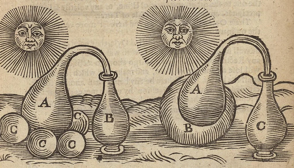 An illustration from The art of distillation : or, a treatise of the choicest spagyrical preparations, experiments, and curiosities, performed by way of distillation, 1664, leaf 66