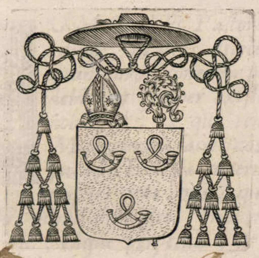 An illustration from Manuale rituum ecclesiasticorum ad usum ecclesiae et dioecesis Bajocensis. Authoritate reverendissimi in Christo Patris, ac DD. Francisci de Nesmond, episcopi Bajocensis, recognitum., 1687, leaf 10