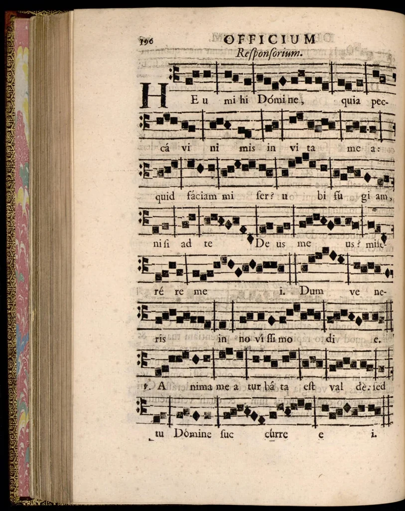 An illustration from Manuale rituum ecclesiasticorum ad usum ecclesiae et dioecesis Bajocensis. Authoritate reverendissimi in Christo Patris, ac DD. Francisci de Nesmond, episcopi Bajocensis, recognitum., 1687, leaf 225