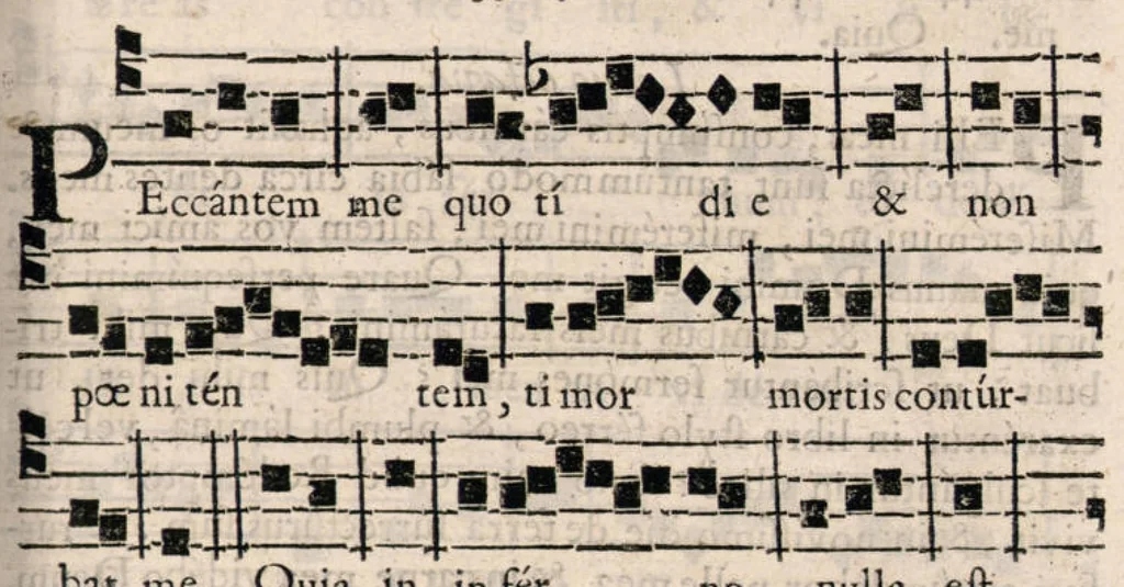 An illustration from Manuale rituum ecclesiasticorum ad usum ecclesiae et dioecesis Bajocensis. Authoritate reverendissimi in Christo Patris, ac DD. Francisci de Nesmond, episcopi Bajocensis, recognitum., 1687, leaf 236