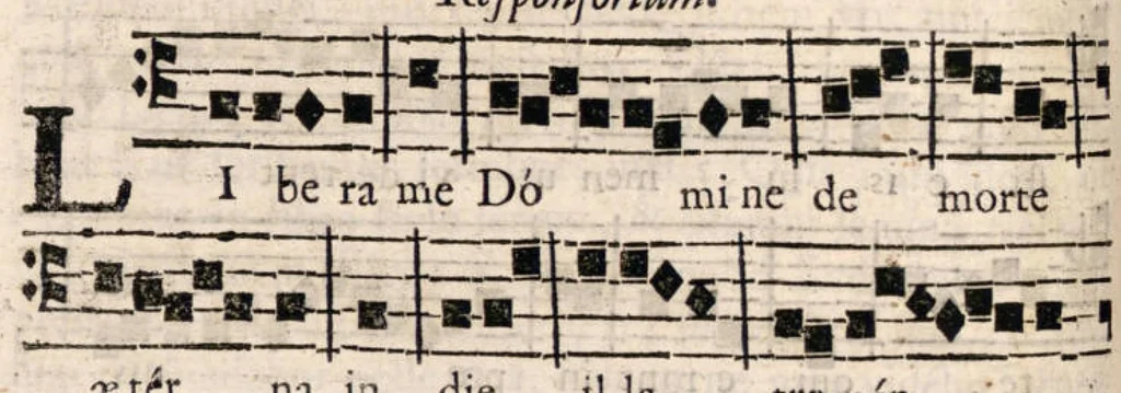 An illustration from Manuale rituum ecclesiasticorum ad usum ecclesiae et dioecesis Bajocensis. Authoritate reverendissimi in Christo Patris, ac DD. Francisci de Nesmond, episcopi Bajocensis, recognitum., 1687, leaf 239