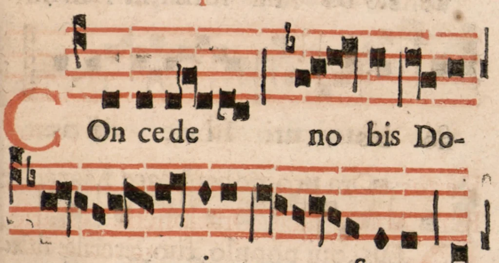 An illustration from Ordo officii divini in solemnitate S. Genovefae. Quando sacrae ejus reliquiae in processione generali deferuntur., 1652, leaf 22
