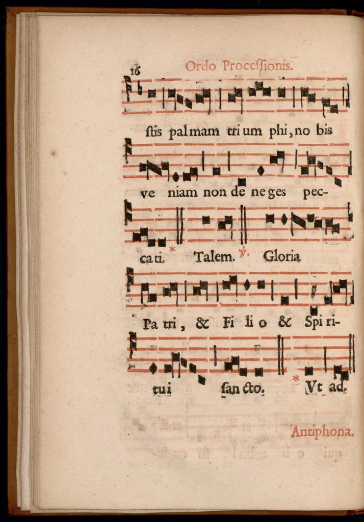 An illustration from Ordo officii divini in solemnitate S. Genovefae. Quando sacrae ejus reliquiae in processione generali deferuntur., 1652, leaf 25