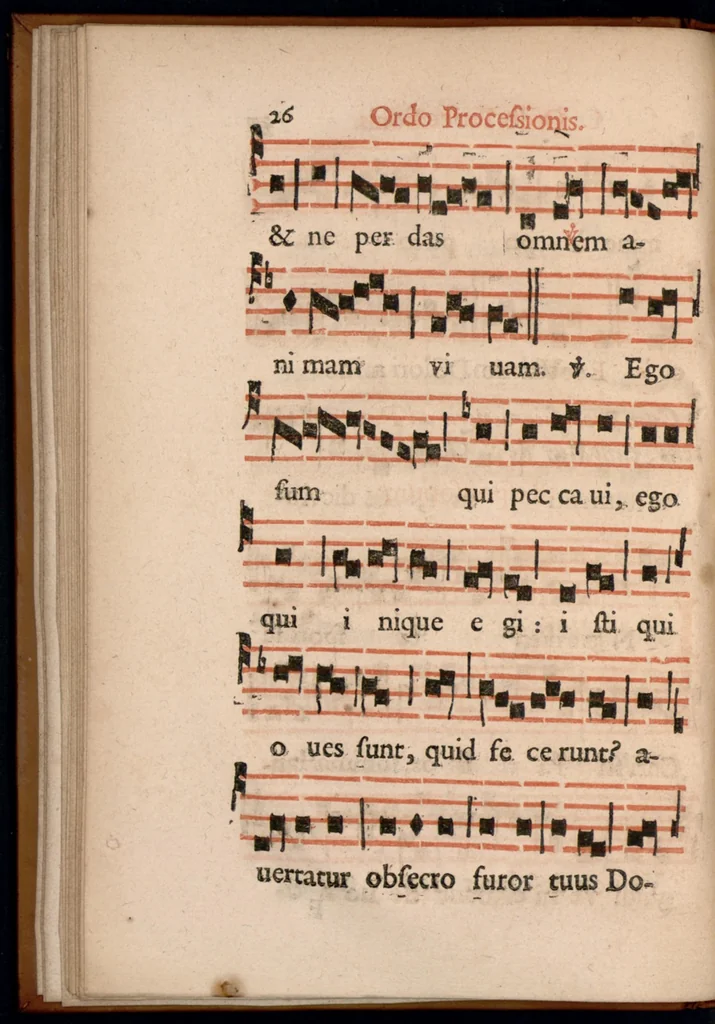 An illustration from Ordo officii divini in solemnitate S. Genovefae. Quando sacrae ejus reliquiae in processione generali deferuntur., 1652, leaf 35