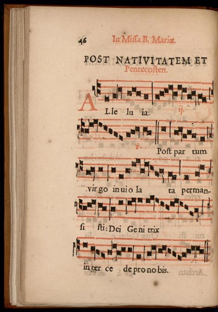An illustration from Ordo officii divini in solemnitate S. Genovefae. Quando sacrae ejus reliquiae in processione generali deferuntur., 1652, leaf 55